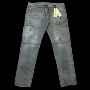 Diesel Krooley CB-NE Grey  Joog Jeans Mens 40X32 Distressed Stretch Sweat Jeans